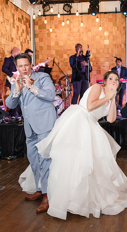 Billy and Amanda dancing at their reception