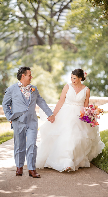 Billy and Amanda outside the Sunset venue